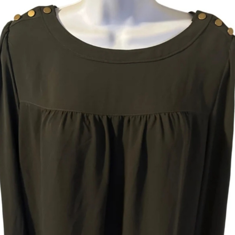 LOFT olive green Long Sleeve Blouse, size medium